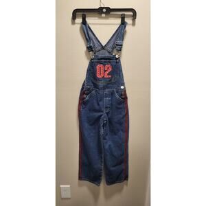 Limited Too Jeans Blue Overalls Size 8 Vintage Flag Number 02